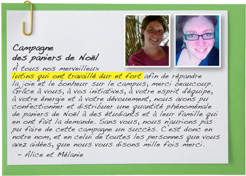 Remerciement b&eacute;n&eacute;voles